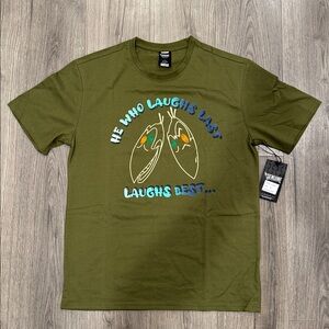 Genuine People Brand He Who Laughs Last Laughs Best Graphic Tee Shirt Sz XL